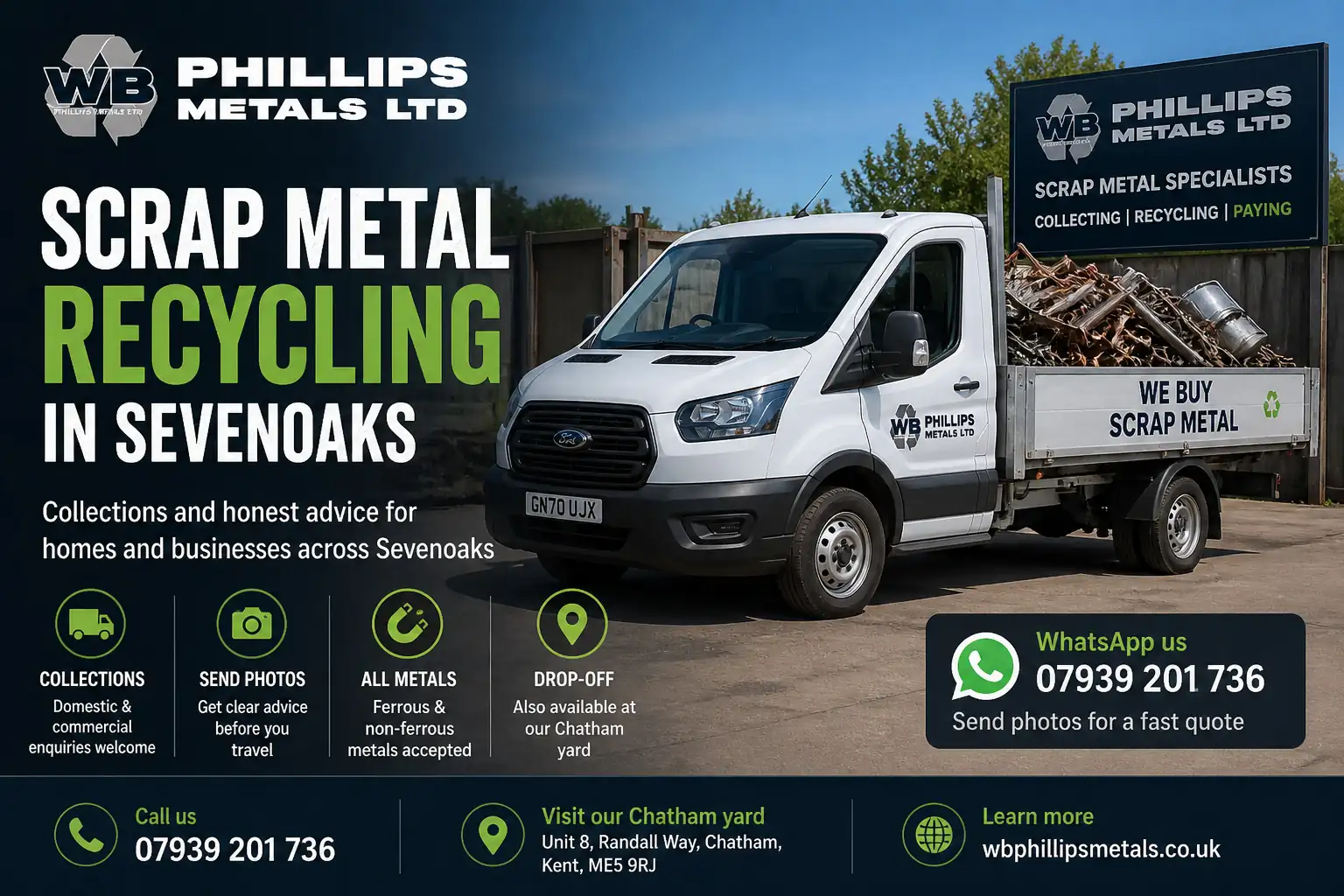 Scrap metal recycling in Sevenoaks by WB Phillips Metals