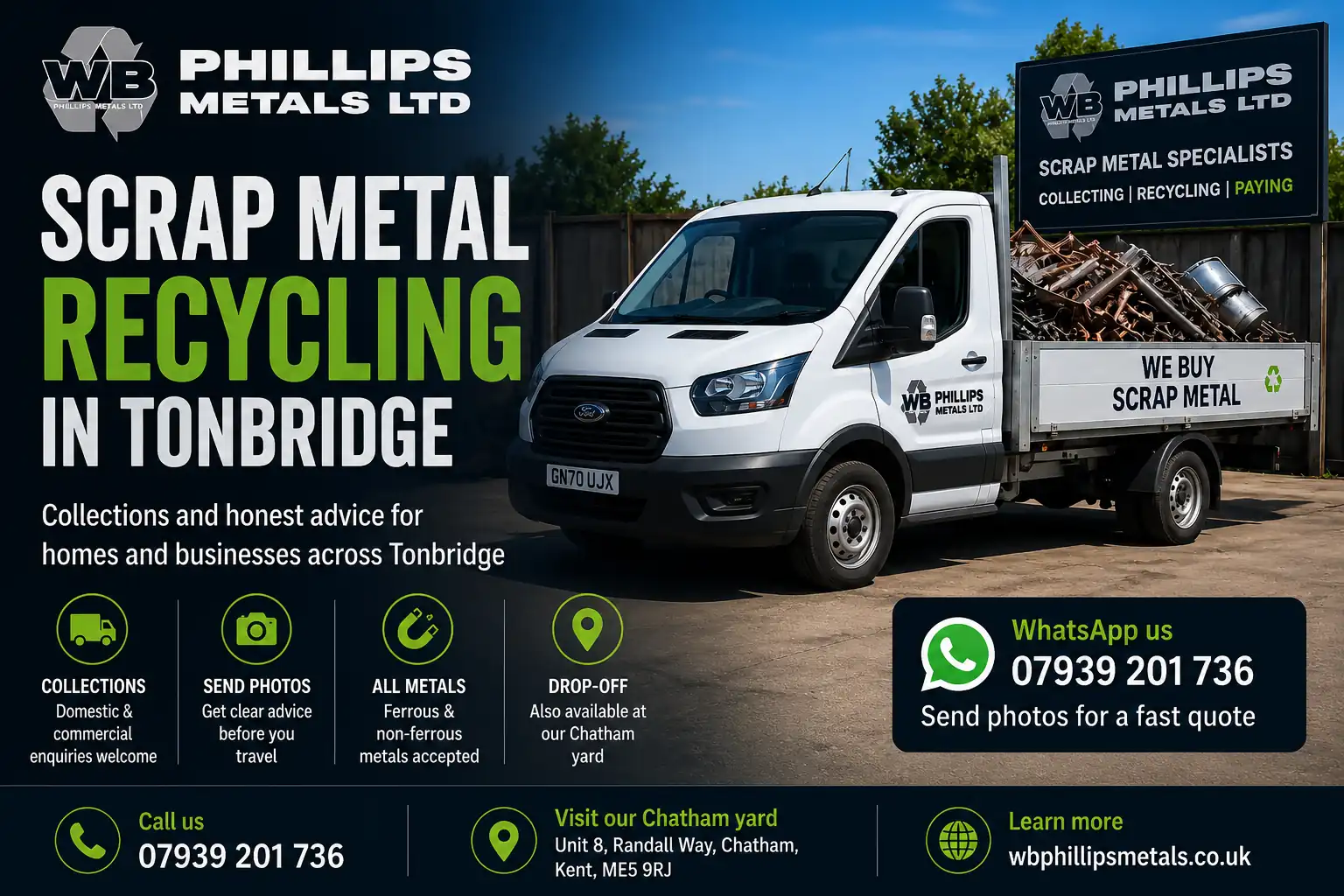 Scrap metal recycling in Tonbridge by WB Phillips Metals