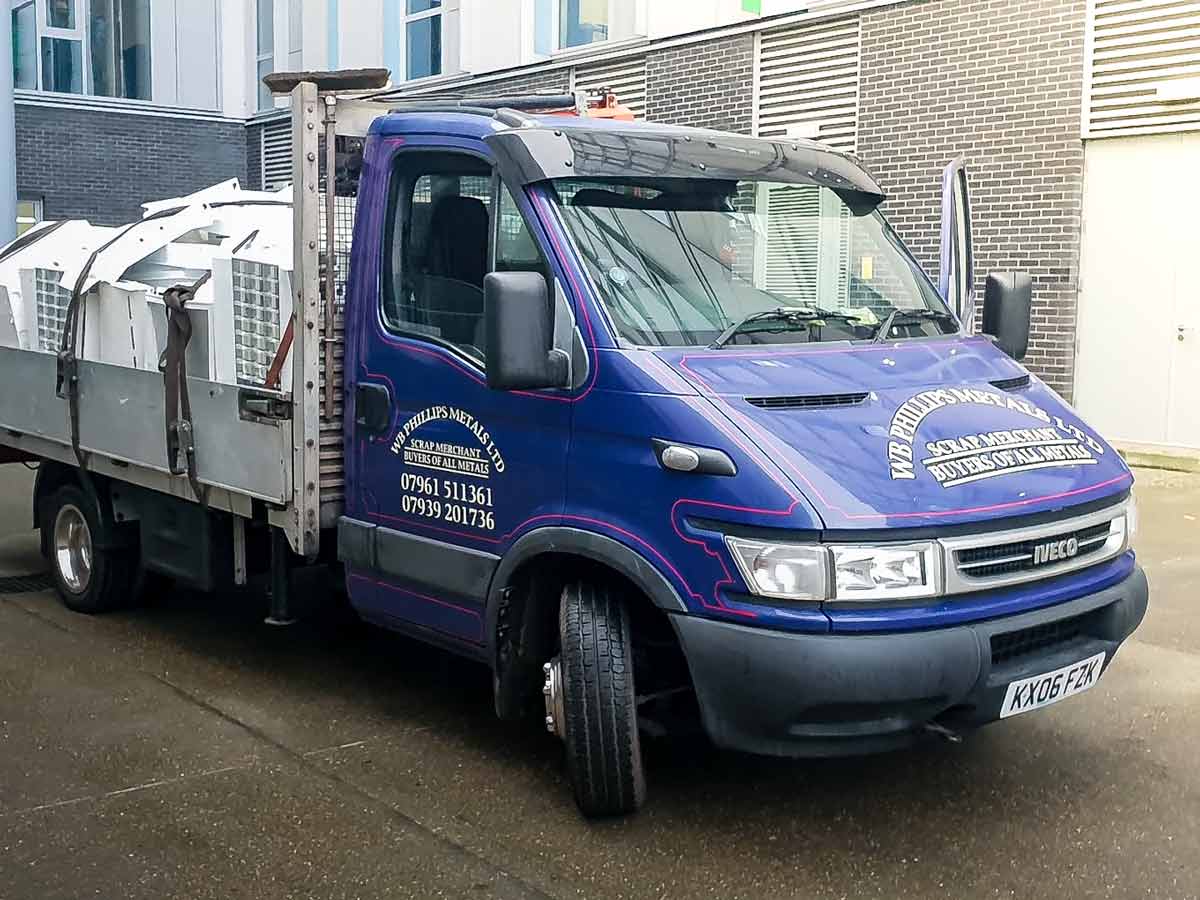 WB Phillips Metals scrap metal collection vehicle in Rochester Kent