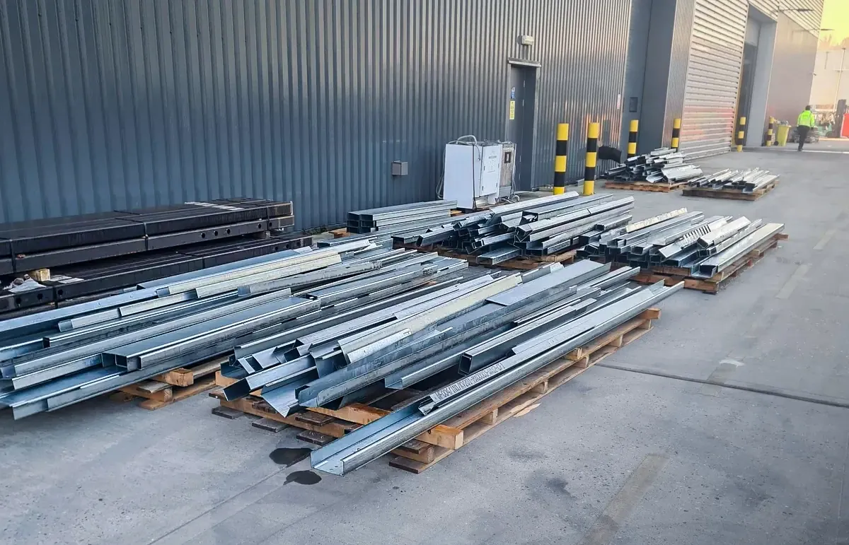 Commercial steel sections ready for scrap metal recycling in Kent