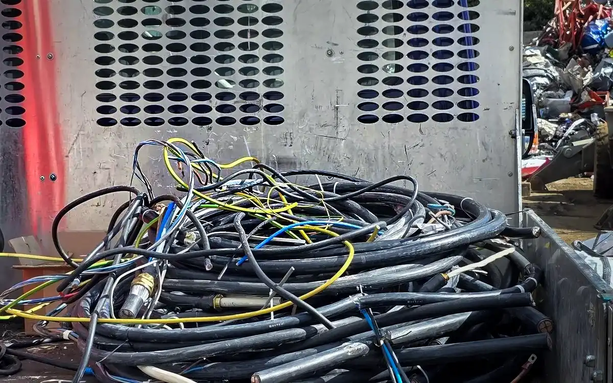 Scrap cable ready for recycling with WB Phillips Metals